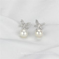 Freshwater Girl with Pearl Earring Jewel Drop AAA White Sterling Silver Pearl Earring